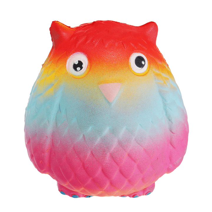 Jumbo Squishy Rainbow Owl 12Cm Soft Slow Rising Toy with Original Packing - MRSLM