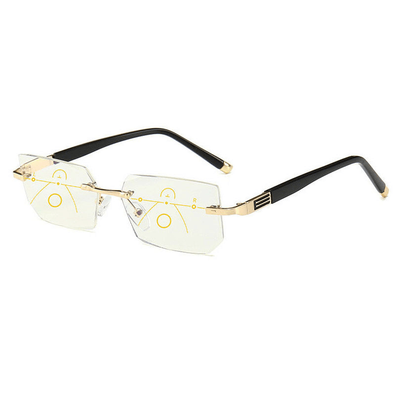 Trendy Diamond Cut Edge Progressive Presbyopic Glasses - MRSLM