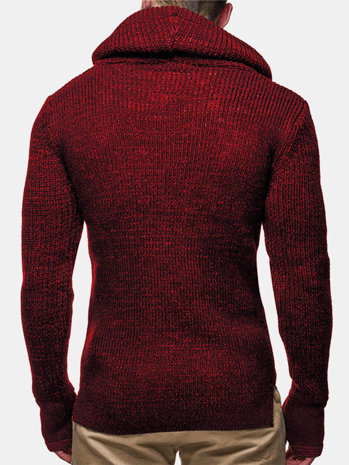 Mens Knit Cut Out Cuff Warm Casual Drawstring Pullover Sweaters - MRSLM