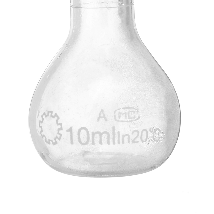 10Ml Clear Glass Volumetric Flask W/ Glass Stopper Lab Chemistry Glassware - MRSLM