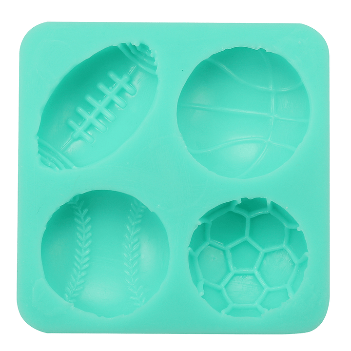 3D Silicone Football Basketball Fondant Mold Cake Sugar Chocolate Baking Tool Baking Mold - MRSLM