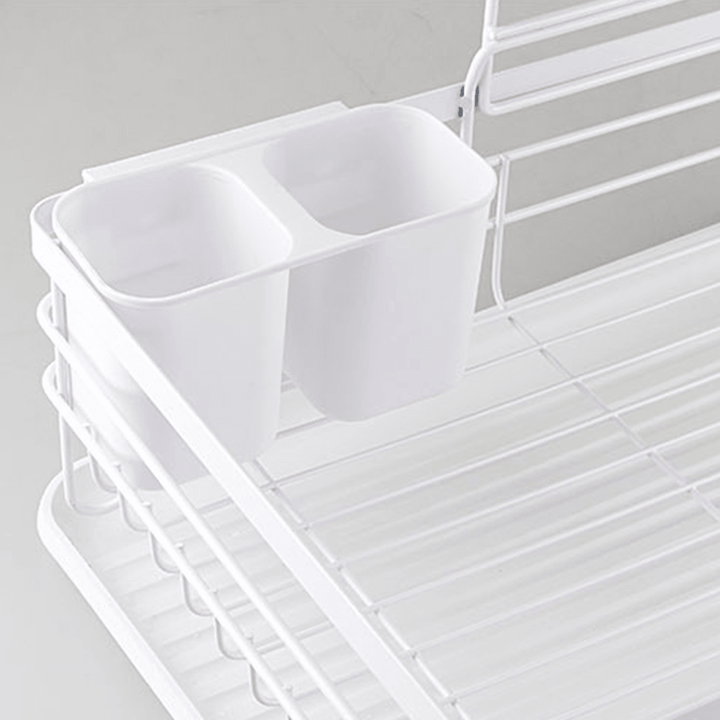 Kitchen Dish Rack Double Layer Drain Tray Hanging Tableware Home Storage Racks - MRSLM