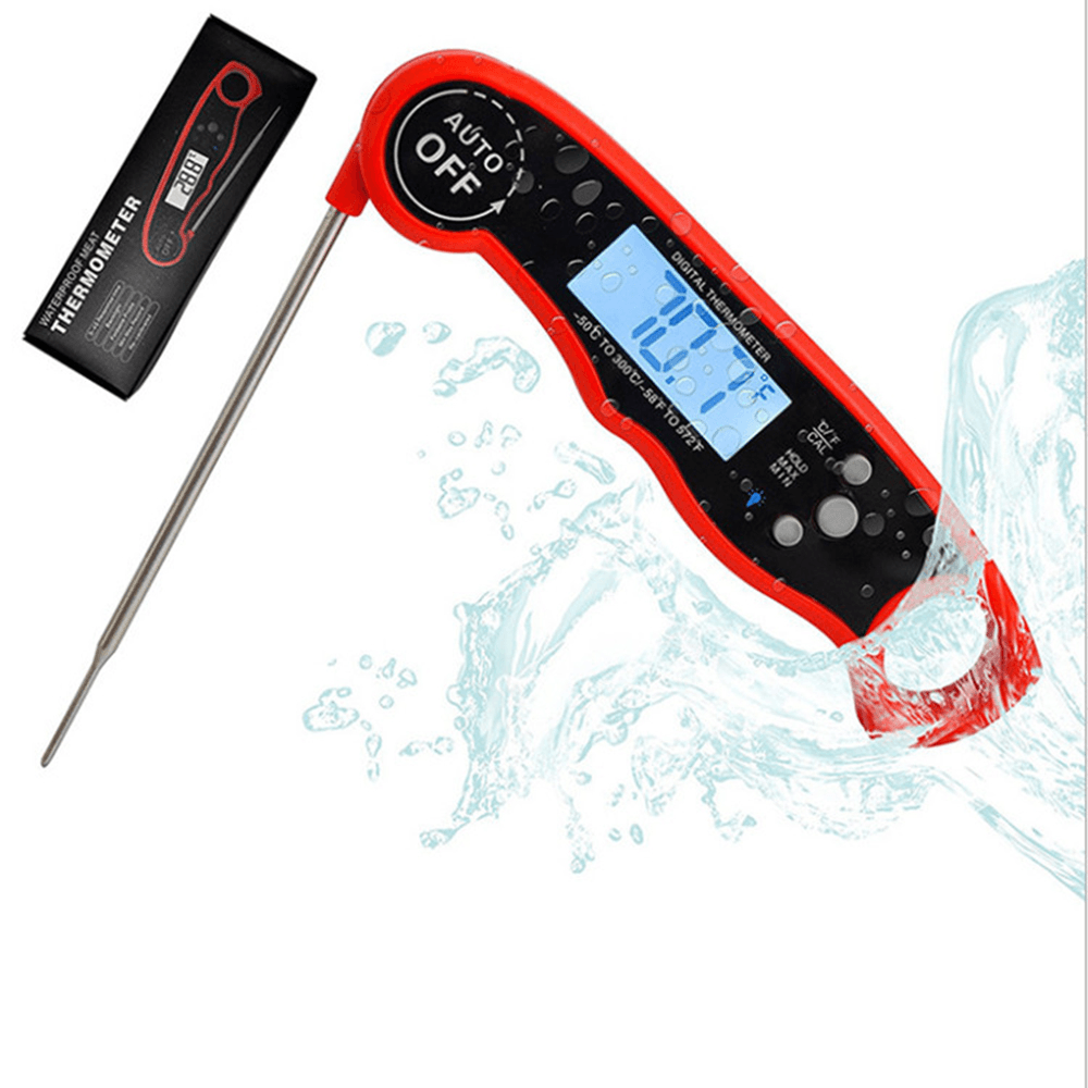 Instant Read Meat Thermometer Digital Grilling Dual Probe Thermometer with Back Light and Alarm Function for Outdoor BBQ Cooking - MRSLM