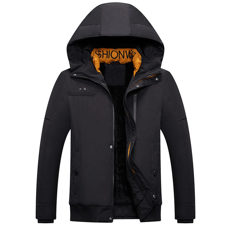 Mens Outdoor Waterproof Hooded Zipper Thickened Warm Coats - MRSLM