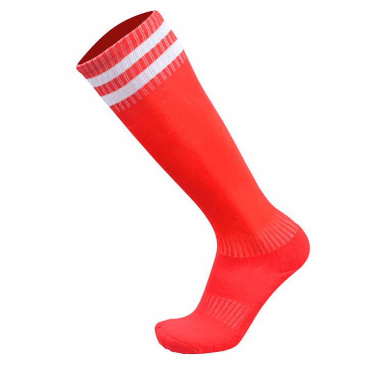 Men Adults Football Stripes Thickened Bottom Socks Long Tube Hygroscopic anti Skid Sports Socks - MRSLM