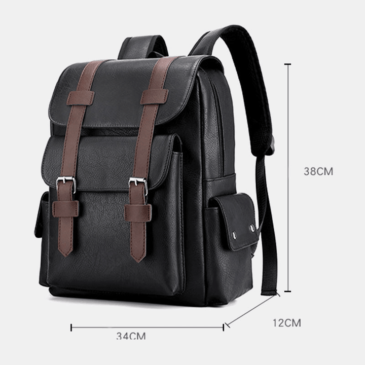 Men Vintage 14 Inch Laptop Large Capacity Bag Backpack - MRSLM