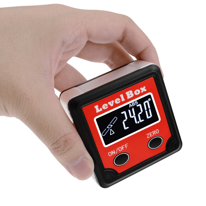 Digital Level Angle Finder Bevel Box Magnetic Base 360° (4 X 90°) Inclinometer Protractor Gauge Tilt Direction Indicator - MRSLM