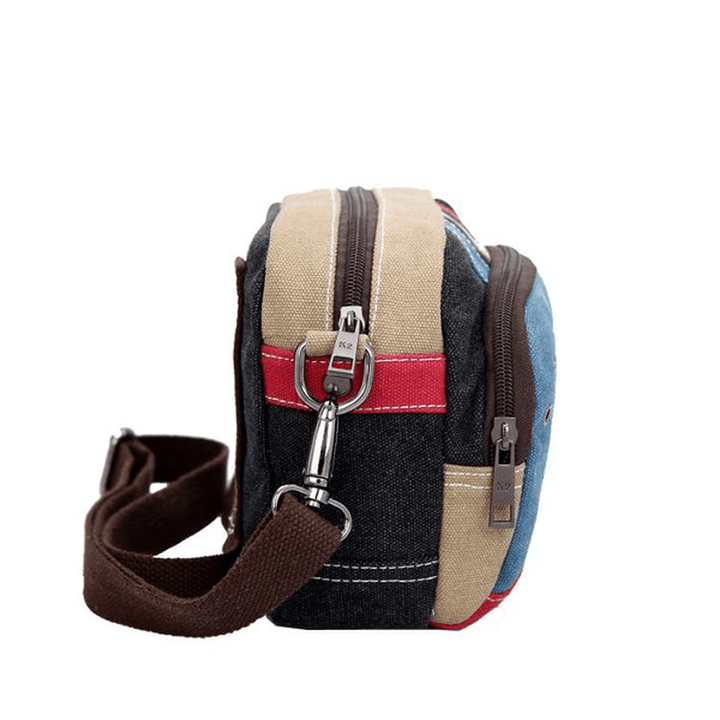 Women Canvas Crossbody Bags Contrast Color Casual Small Shoulder Bags Messenger Bags - MRSLM