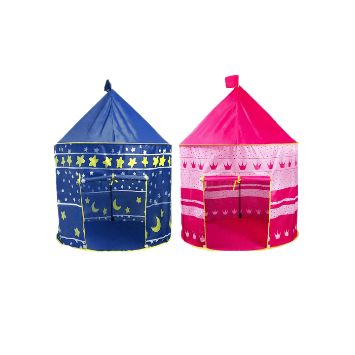 Kids Playhouse Moon Stars Pattern Play Tent Pop up Castle Princess Indoor Outdoor Gift Children'S Gifts Toys - MRSLM