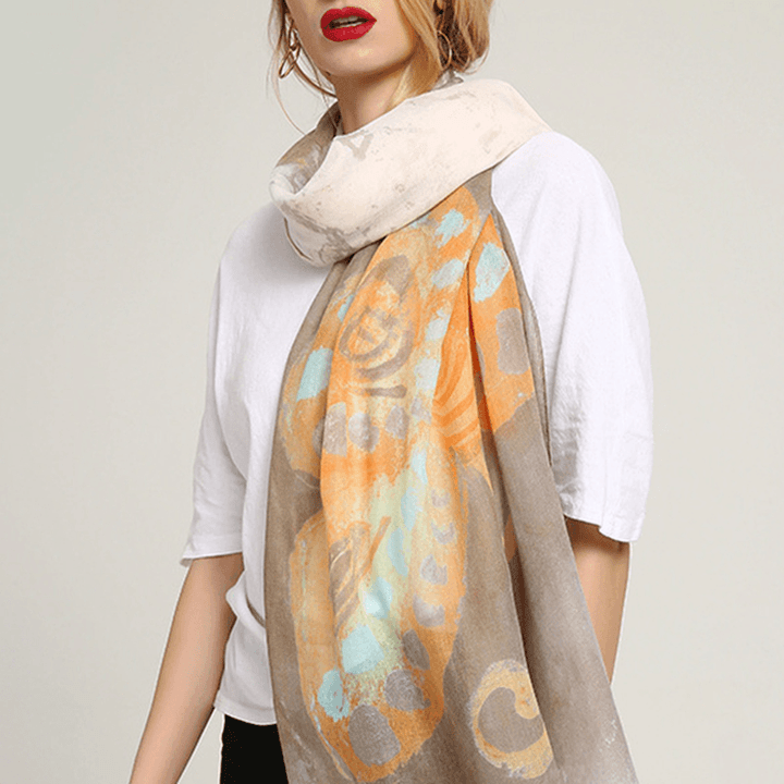 Women Fashion Printing Butterfly Scarf Beach Outdoor Shawl - MRSLM