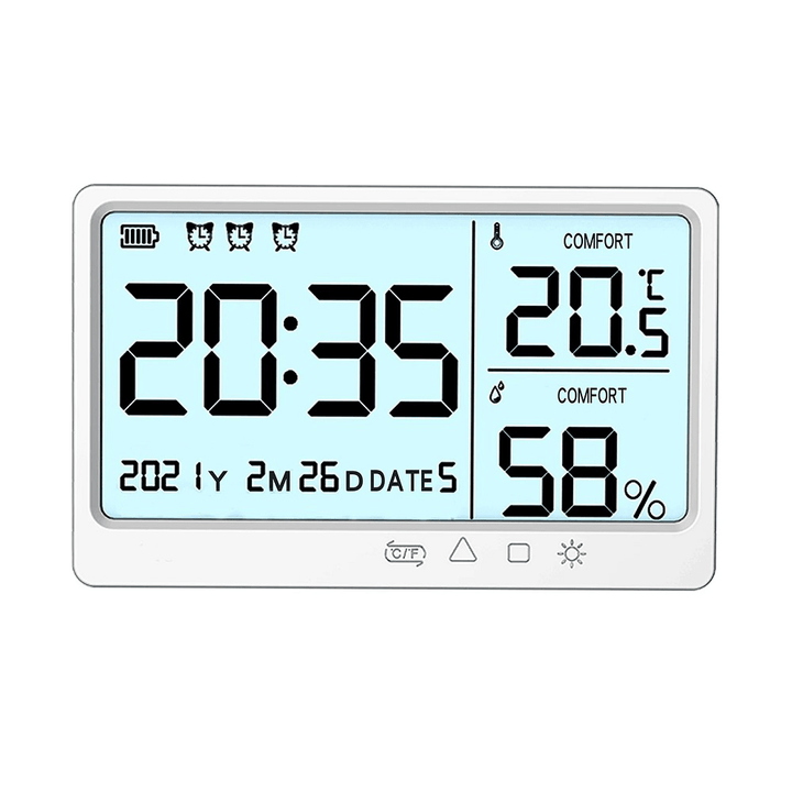 Multifunctional Temperature and Humidity Meter High Precision Thermo-Hygrometer with LCD Screen Backlight - MRSLM