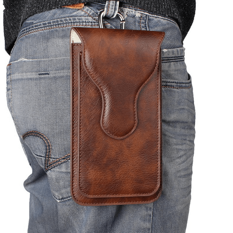 Universal PU Leather Waist Bag Suspensible Outdoor Pouch for Iphone&Samsung - MRSLM