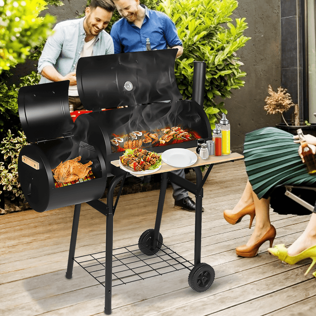 45'' Fire Pit BBQ Grill Meat Charcoal Cooker Outdoor Camping Picnic - MRSLM