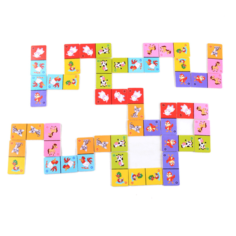 Wooden Solitaire Animal Domino Kids - MRSLM