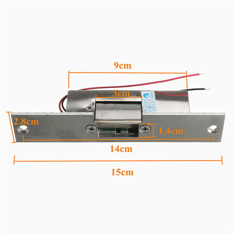 Door Electric Strike Lock Fail Safe NO Narrow-Type Electronic Control 12V DC - MRSLM