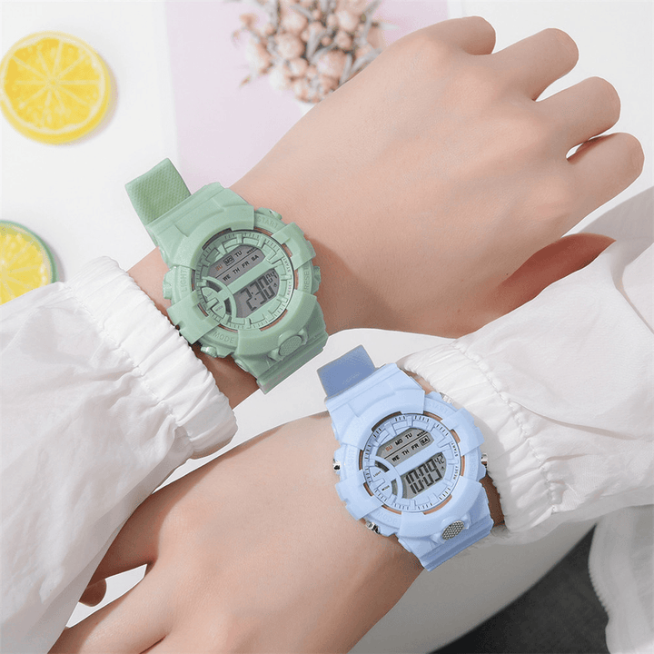 HONHX 592 Fashion Casual Time Week Display Silicone Strap LED Digital Watch Women Watch - MRSLM