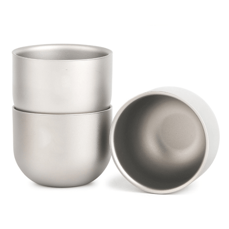 Keith 1 Pcs 150Ml Water Cup Pure Titanium Camping Travel Portable Tea Cup Double Anti-Scalding Cup - MRSLM