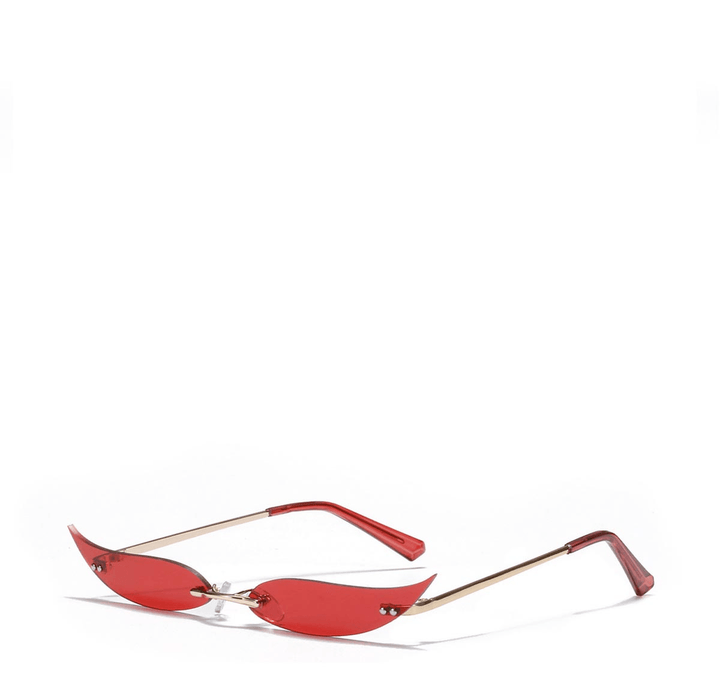 Rimless Metal Pointed Cat-Eye Sunglasses - MRSLM