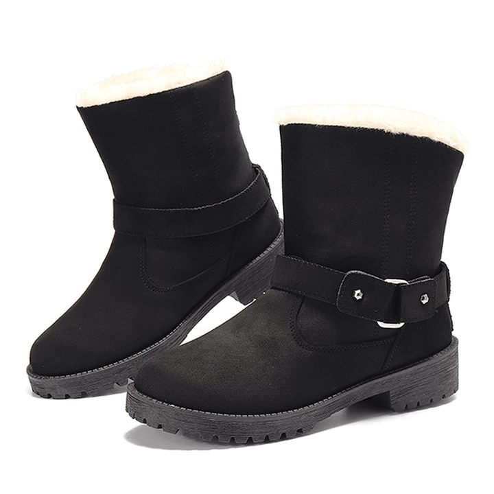 US Size 5-12 Winter Fur Lining Keep Warm Snow Boots - MRSLM