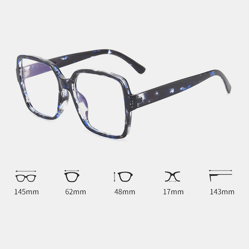 Unisex Square Big Frame Full Frame Anti-Blue Light Brief Glasses - MRSLM