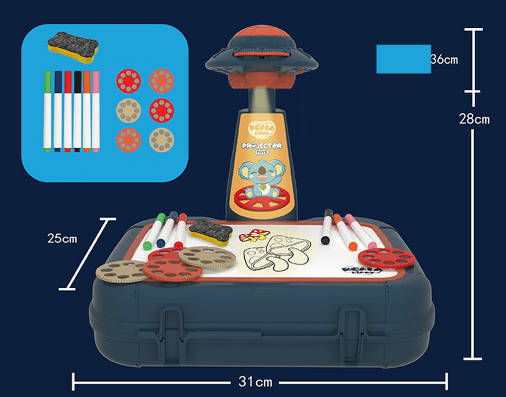 Children'S Drawing Machine Projection Suitcase - MRSLM