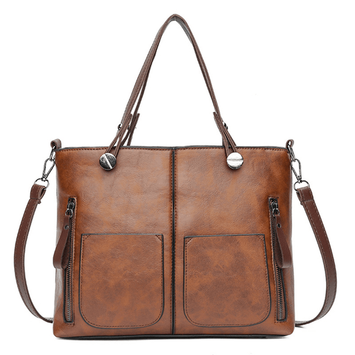 Women Artificial Leather Minimalist Handbag Crossbody Bag - MRSLM