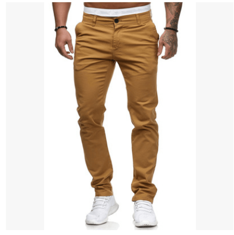 Slim-Fit Men'S Casual Color Trousers - MRSLM