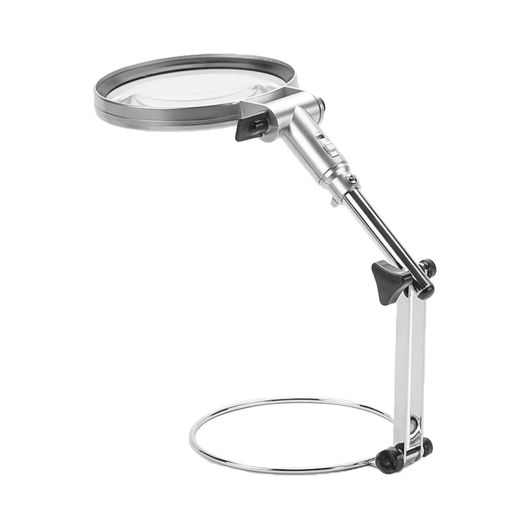 2.5X 120Mm Foldable Desktop Illuminated Magnifier Magnifying Glass Reading Loupe LED Lighted Lamp Optical Glass Lens Magnifier - MRSLM