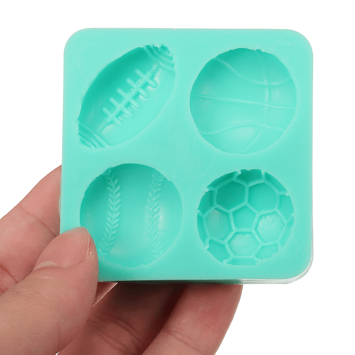 3D Silicone Football Basketball Fondant Mold Cake Sugar Chocolate Baking Tool Baking Mold - MRSLM