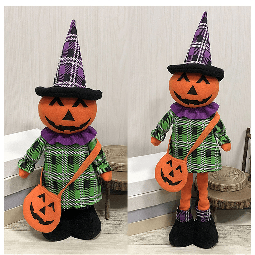 Stretchable Stuffed Plush Toy Halloween Party Cute Pumpkin Witch Decoration Toys - MRSLM