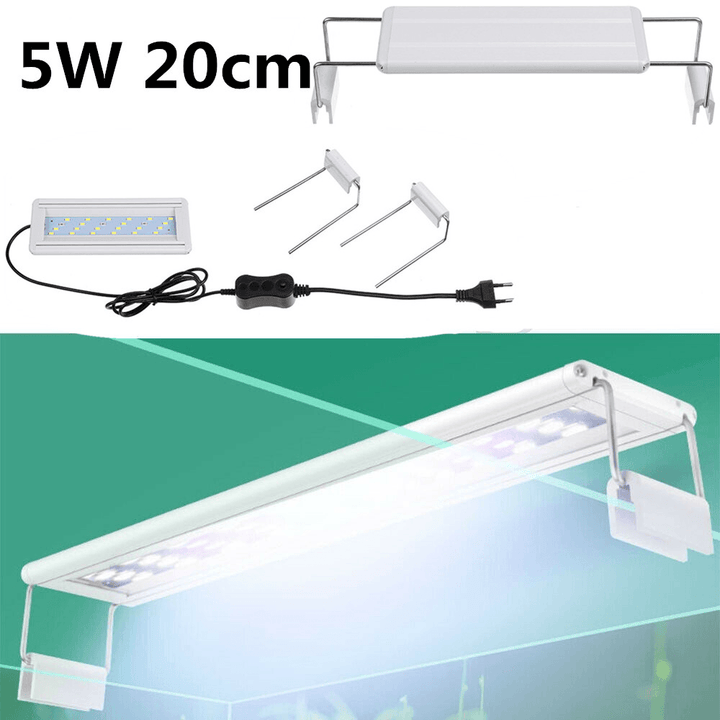 5W LED Fish Tank Light 20CM Aquarium Bracket Clip Light Aquarium Lighting Extendable Aquatic Plant Light for 20-30Cm Fish Tank - MRSLM