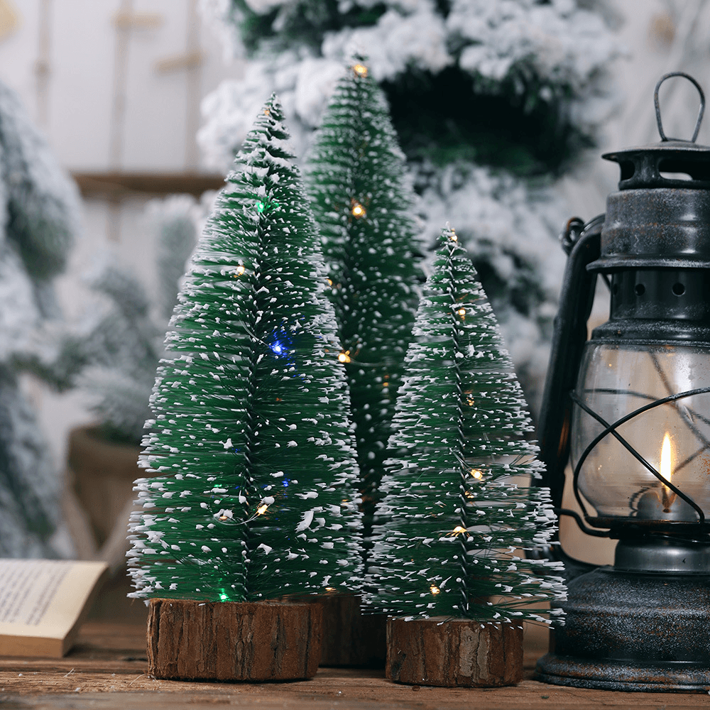 Christmas Tree Ornament Pine Needle Tree with Lights Party Table Desktop Christmas Decorations for Home Gift Christmas Present - MRSLM