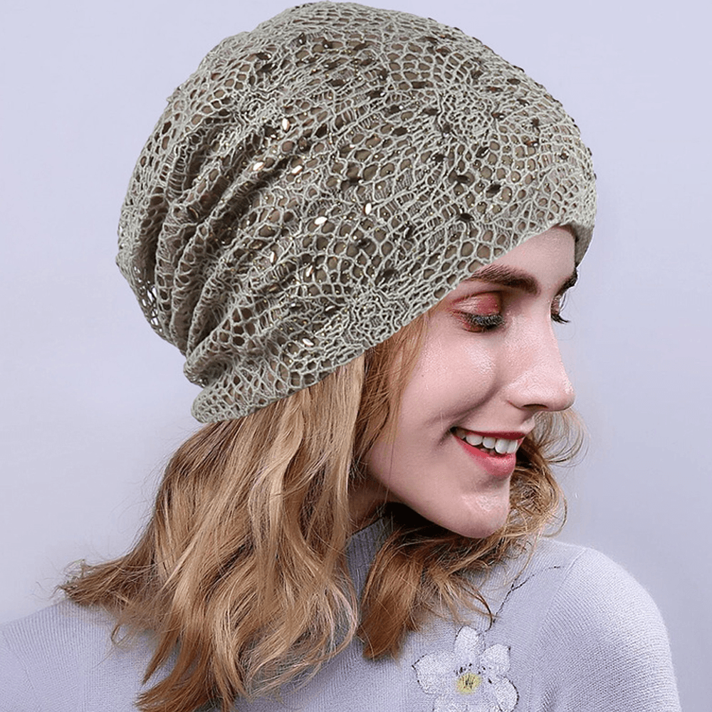 New Knitting Cutout Beanie Hat Breathable Caps - MRSLM