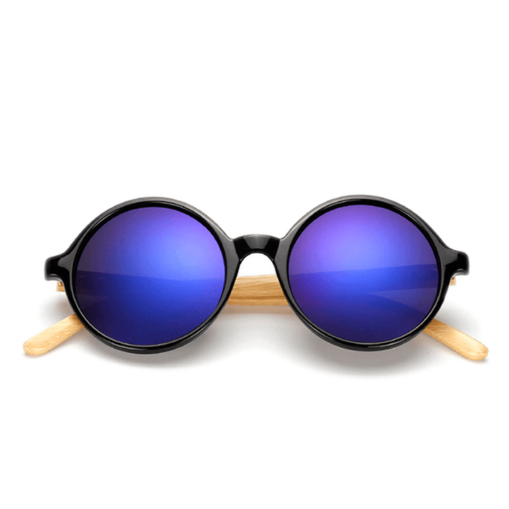 Unisex Vintage Retro round UV400 Sun Glassess Handmade Bamboo Leg Shades Eyewear Glasses - MRSLM