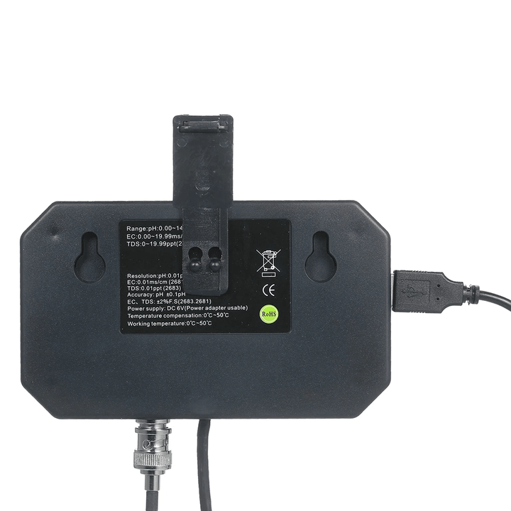 PH/TDS-2683 2 in 1 Water Quality Tester Ph/Tds Meter Waterproof Double Display Tester Black EU Plug - MRSLM