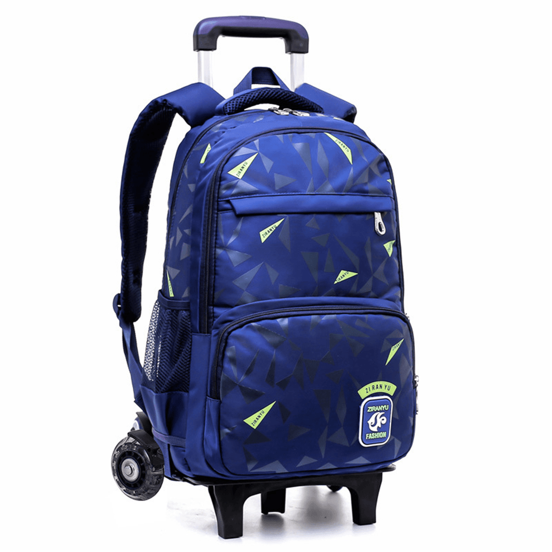 2/6 Wheels Trolley Backpack Children Kids Student School Luggage Bag Outdoor Travel - MRSLM