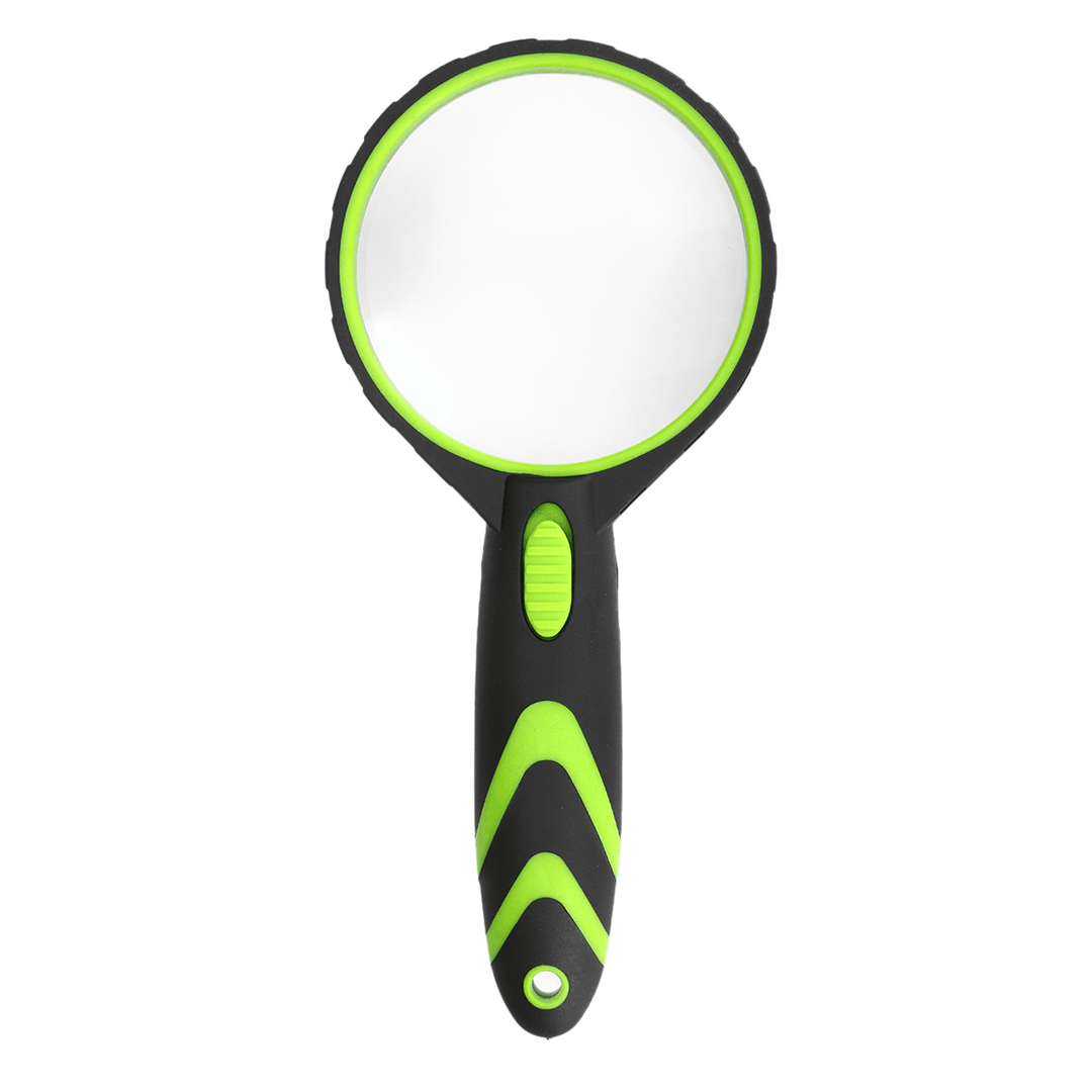 LED Handheld Magnifying Glass Rubber Anti-Fall 10 Times Magnification Magnifiers - MRSLM