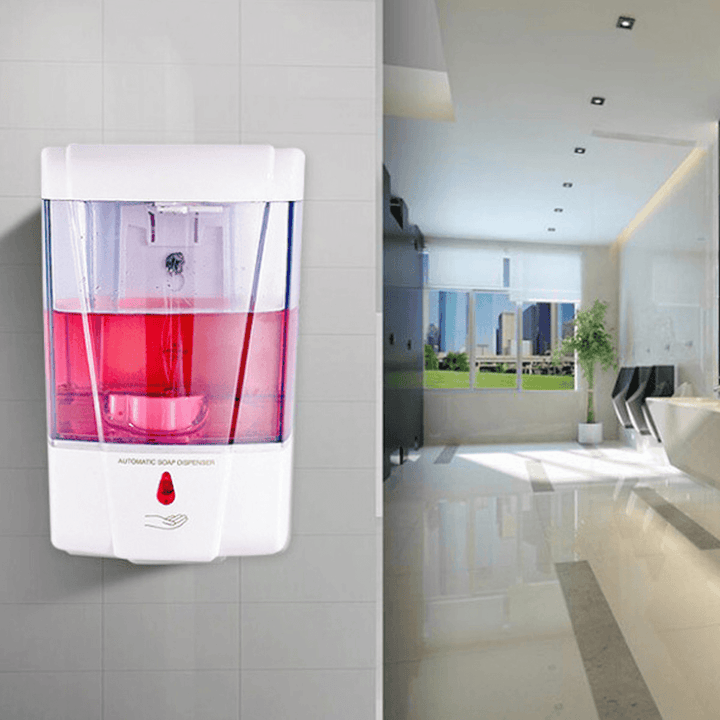 700ML Automatic Soap Dispenser Wall-Mounted Touchless IR Sensor Sanitizers Liquid Dispenser - MRSLM