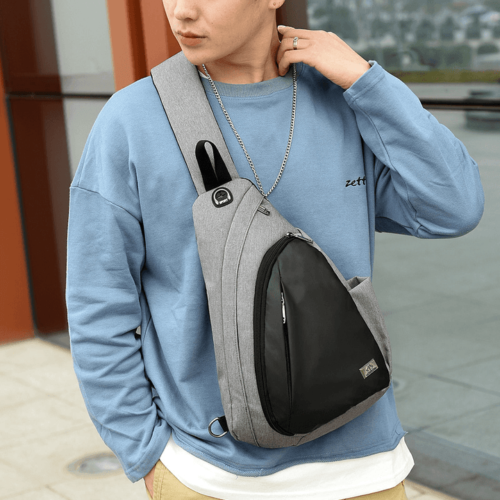 Unisex Nylon Light Weight Contrast Color Casual Outdoor Travel Multi-Carry Shoulder Bag Crossbody Bag Chest Bag - MRSLM