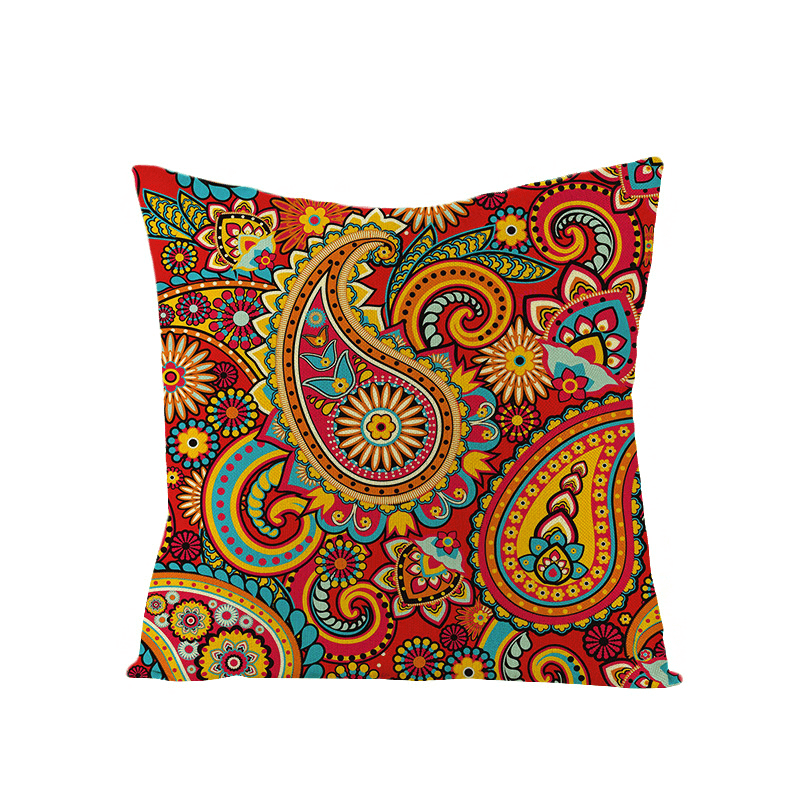 Bohemian Mandala Folk Geometrical Style Linen Throw Pillow Case Home Sofa Art Decor Cushion Cover - MRSLM