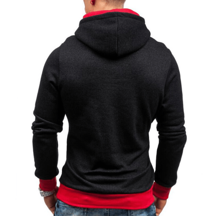 Men Zipper Dual Pockets Hooded Sweatshirt - MRSLM