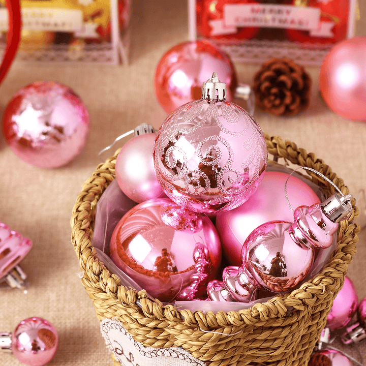 30 Pcs/Set Glitter Christmas Tree Ball Baubles Colorful for Xmas Party Home Garden Christmas Decoration Supplies - MRSLM