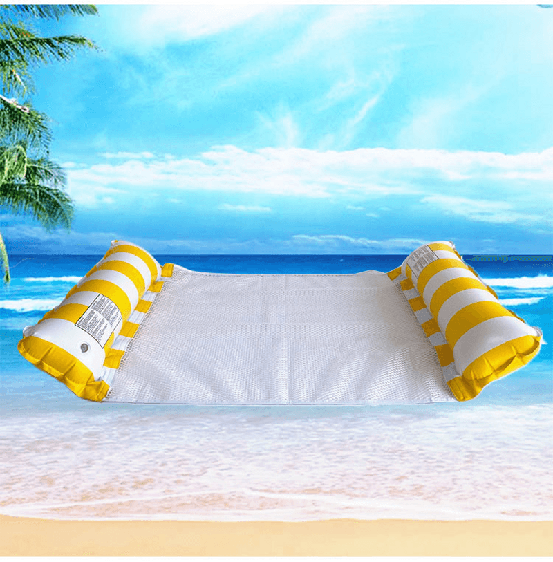 PVC Water Hammock Recliner Inflatable Floating Swimming Mattress Sea Swimming Ring Pool Party Toy Lounge Bed for Swimming Max Load 100KG - MRSLM