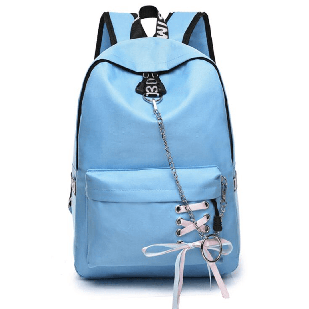 17L Outdoor Travel Backpack Waterproof Nylon School Rucksack Girls Women Bag with Headphone Jack - MRSLM