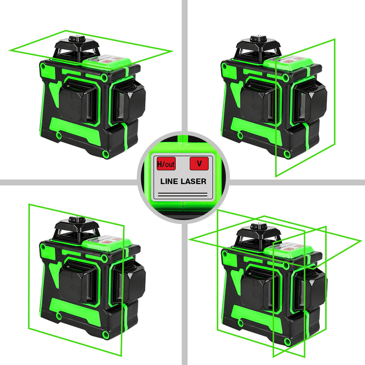 3D 12 Line Green Light Laser Level Digital Self Leveling 360° Rotary Measure - MRSLM