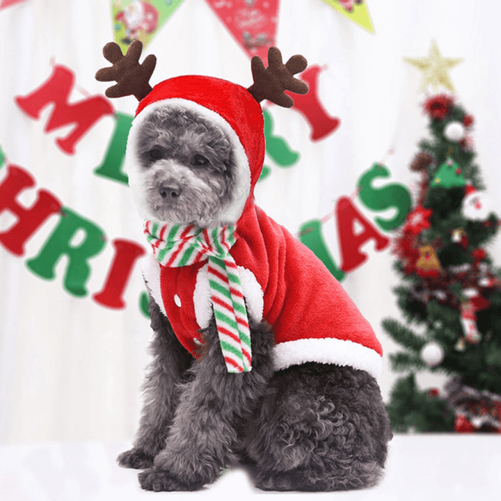 2020 Christmas Pet Clothes for Dogs Cats Costume Santa Claus Puppy Cat Clothes Winter Warm Dog Jacket Coats for Pet Hoodies Clothing - MRSLM