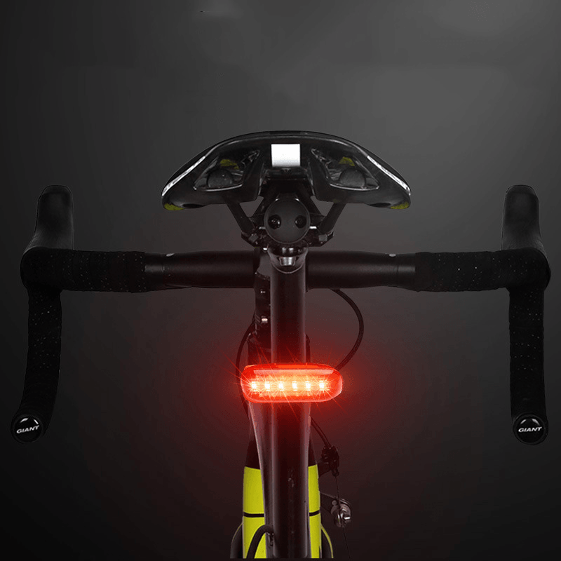 WEST BIKING 6 LED Induction Brake Bike Tail Light 5 Modes Waterproof USB Charging Night Warning Lamp Bike Light - MRSLM
