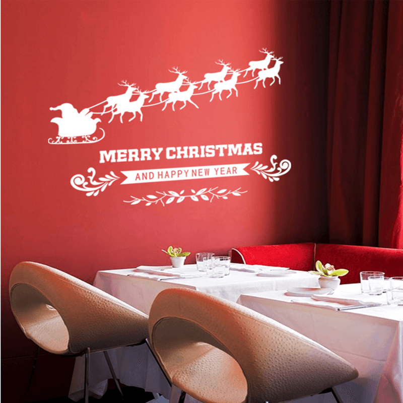 Miico ABQ6002 Christmas Sticker PVC Removable Wall Sticker for Room Decoration - MRSLM