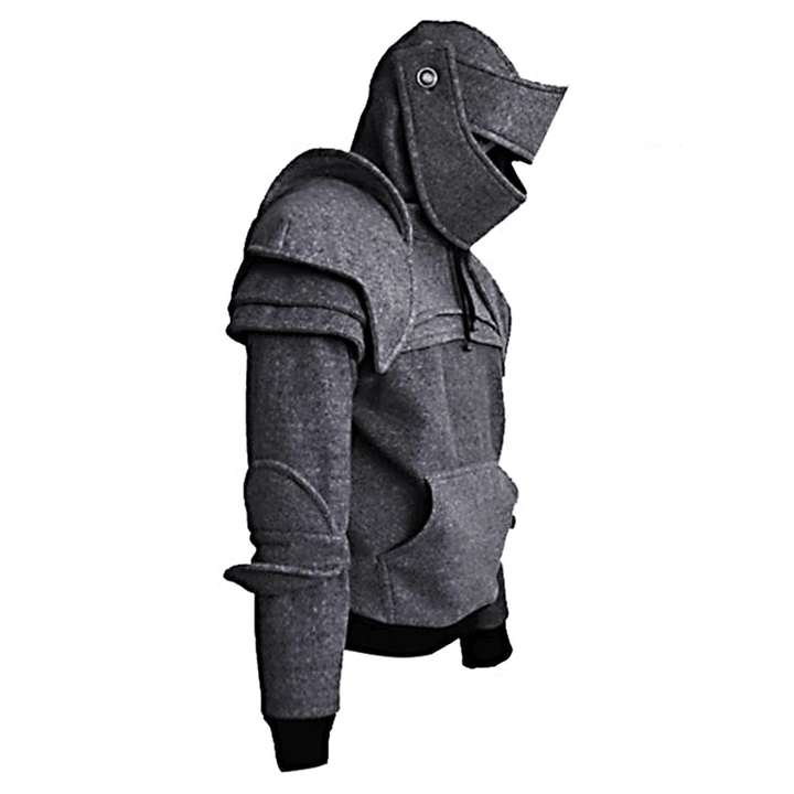 Retro Protective Elbow Mask Knight Hoodies plus Size Drawstring Sweatshirts - MRSLM