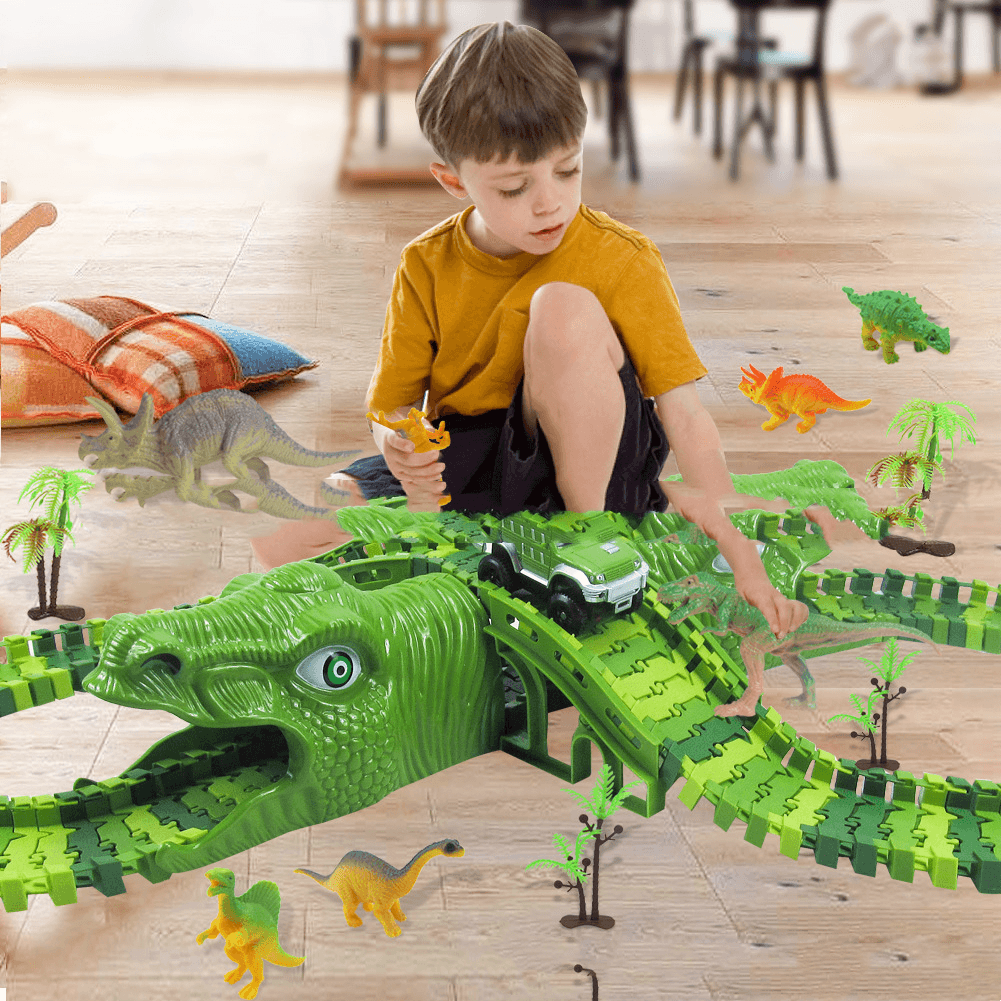 Simulation Dinosaur Assembled Building Blocks DIY Track Electric Off-Road - MRSLM